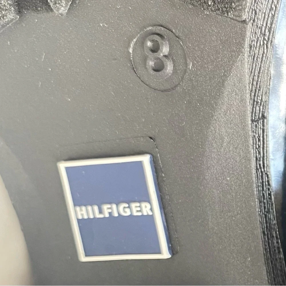 TOMMY HILFIGER Fonsi Rain Boots Round Almond Toe Black Red White Blue Women 8